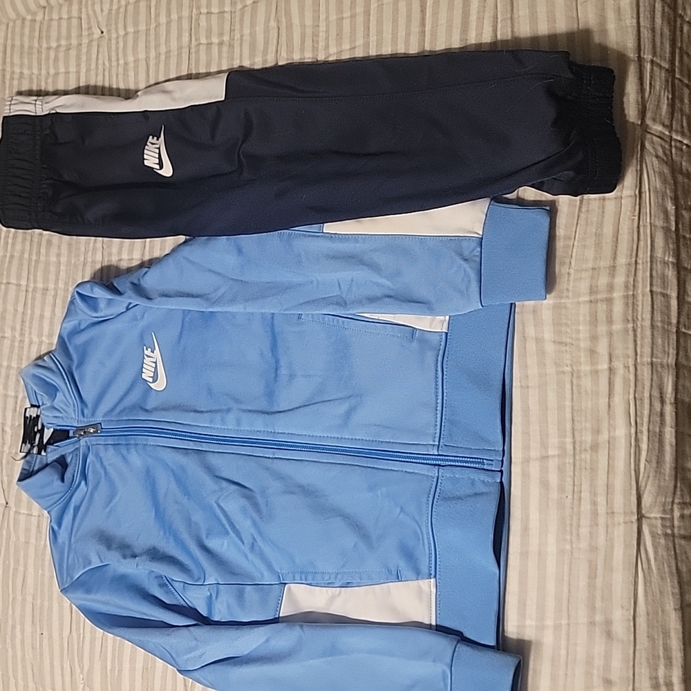 Baby & Navy Blue Nike jogger set